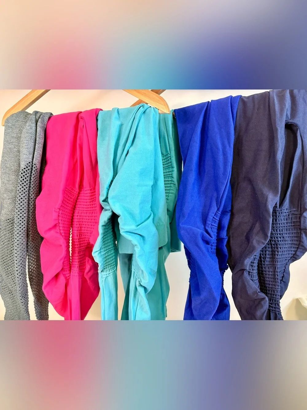 Zenana Outfitters Leggings l/xl -navy, Pink, Teal, teal, Blue & Gray (joylab lg)